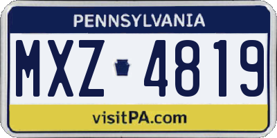 PA license plate MXZ4819