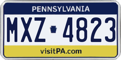 PA license plate MXZ4823