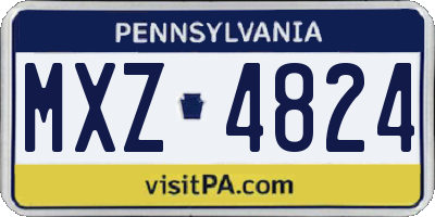 PA license plate MXZ4824