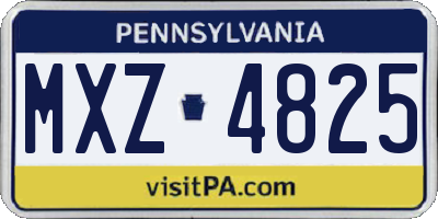 PA license plate MXZ4825