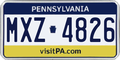 PA license plate MXZ4826