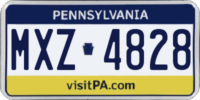 PA license plate MXZ4828