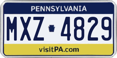 PA license plate MXZ4829