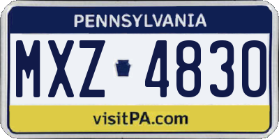PA license plate MXZ4830