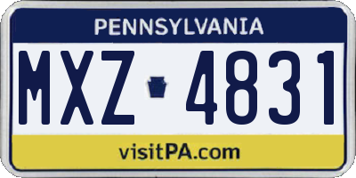 PA license plate MXZ4831