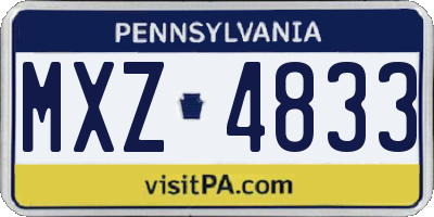 PA license plate MXZ4833