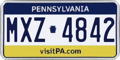 PA license plate MXZ4842