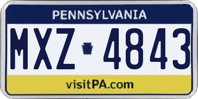 PA license plate MXZ4843