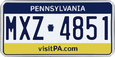 PA license plate MXZ4851