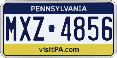 PA license plate MXZ4856