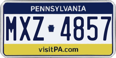 PA license plate MXZ4857