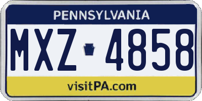 PA license plate MXZ4858