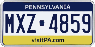 PA license plate MXZ4859