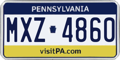 PA license plate MXZ4860