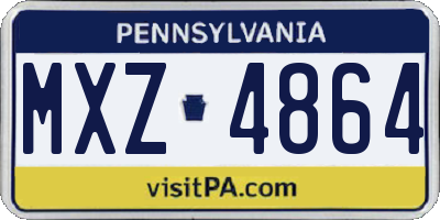 PA license plate MXZ4864