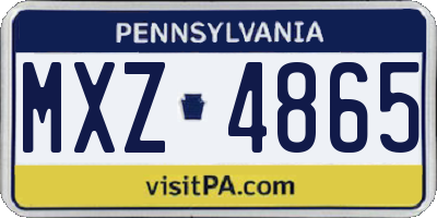 PA license plate MXZ4865
