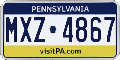 PA license plate MXZ4867