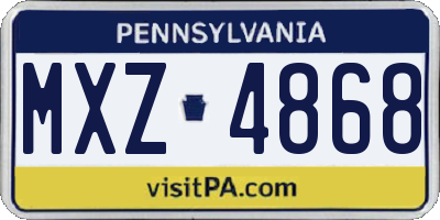 PA license plate MXZ4868
