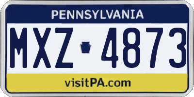 PA license plate MXZ4873