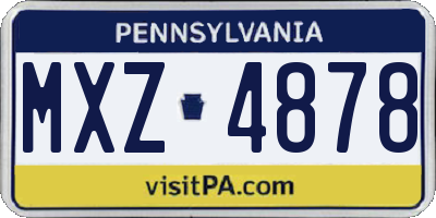 PA license plate MXZ4878