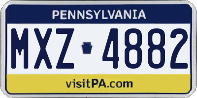 PA license plate MXZ4882