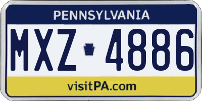 PA license plate MXZ4886