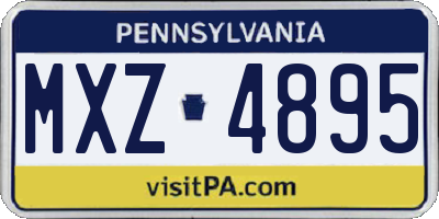 PA license plate MXZ4895