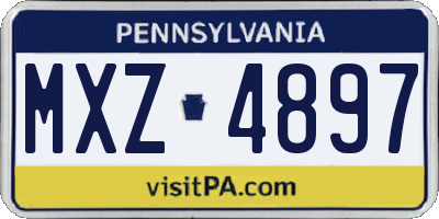 PA license plate MXZ4897