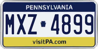 PA license plate MXZ4899