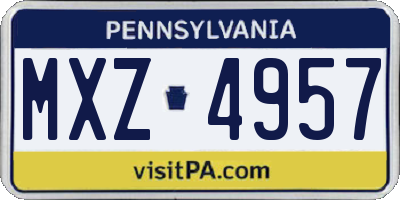 PA license plate MXZ4957