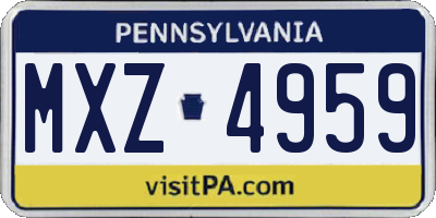 PA license plate MXZ4959