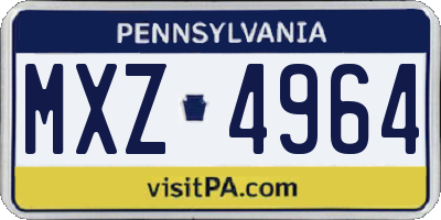 PA license plate MXZ4964