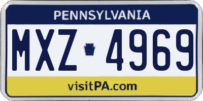 PA license plate MXZ4969
