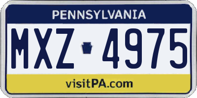 PA license plate MXZ4975