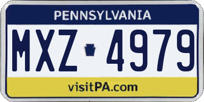 PA license plate MXZ4979