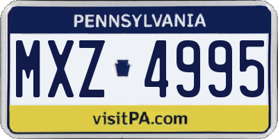 PA license plate MXZ4995