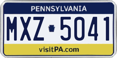 PA license plate MXZ5041