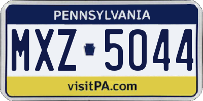 PA license plate MXZ5044