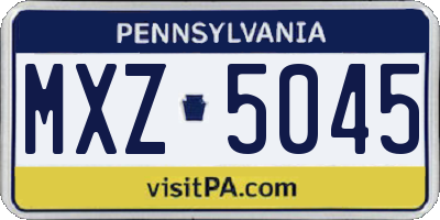 PA license plate MXZ5045