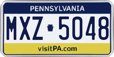 PA license plate MXZ5048