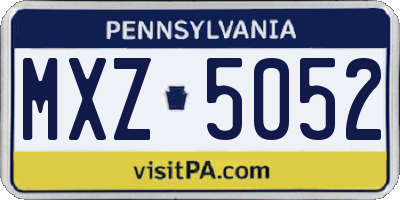 PA license plate MXZ5052