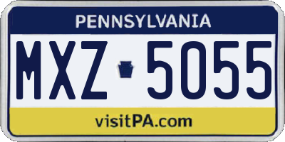 PA license plate MXZ5055