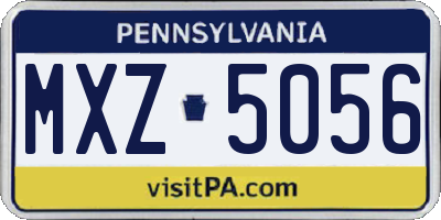 PA license plate MXZ5056