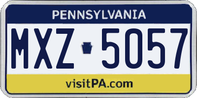 PA license plate MXZ5057