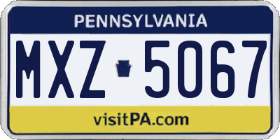 PA license plate MXZ5067