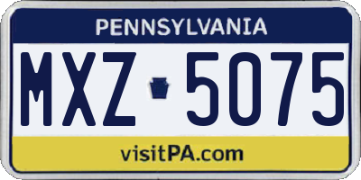 PA license plate MXZ5075