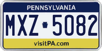 PA license plate MXZ5082