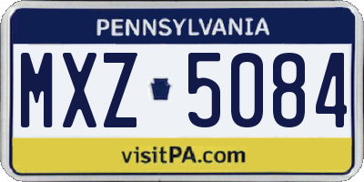 PA license plate MXZ5084