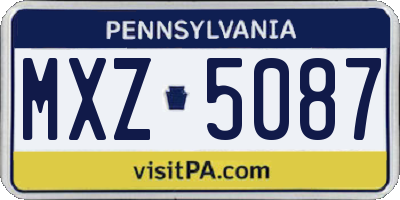 PA license plate MXZ5087