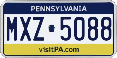 PA license plate MXZ5088